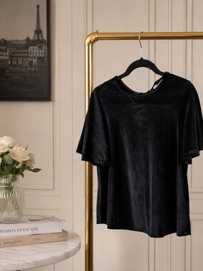 Primark Black Velvet Luxe Top | Elegant Boutique Blouse